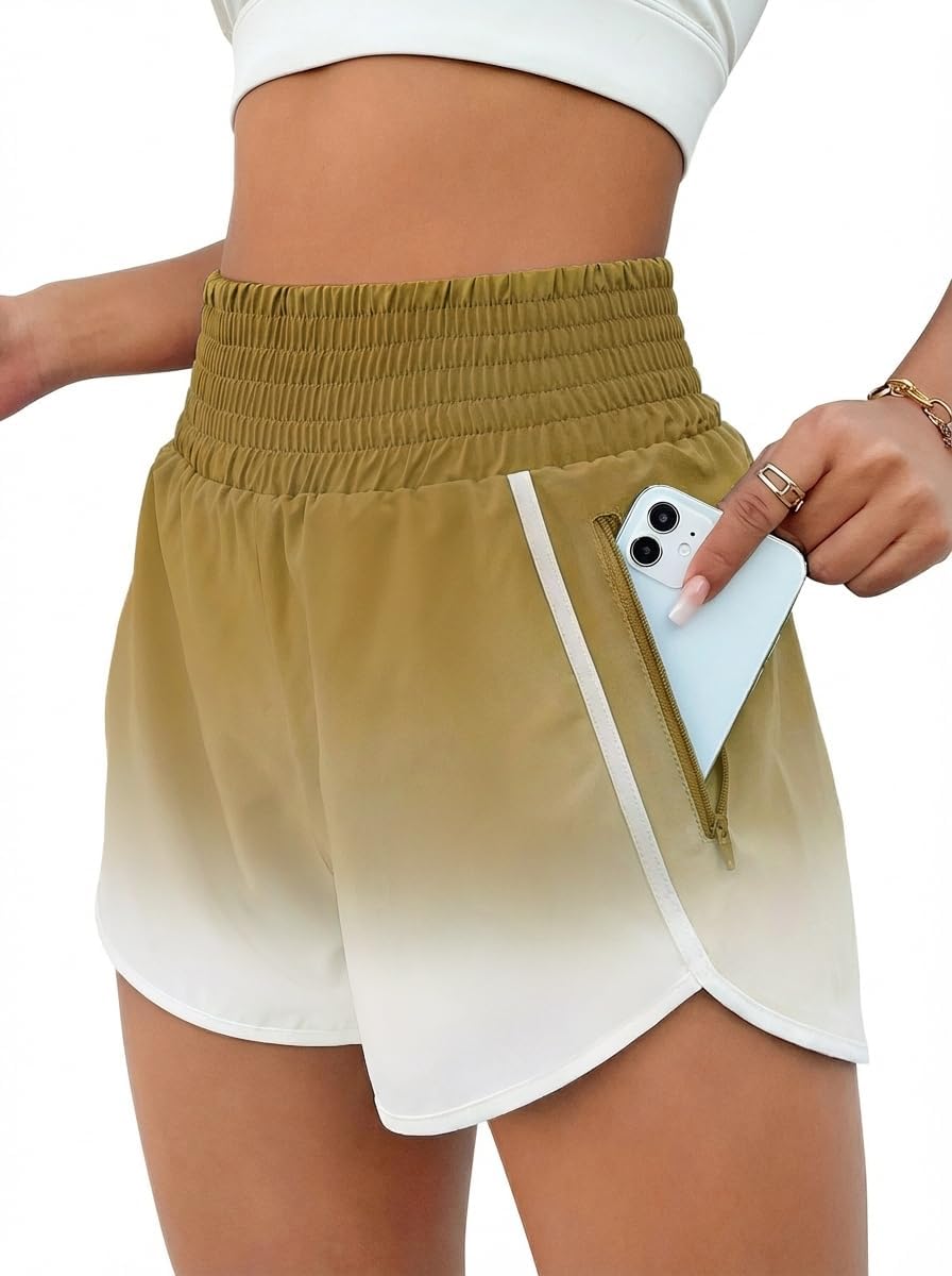 BMJL Women's Athletic Shorts High Waisted Running Short Pocket 2.5" Sporty Shorts Gym Workout Shorts