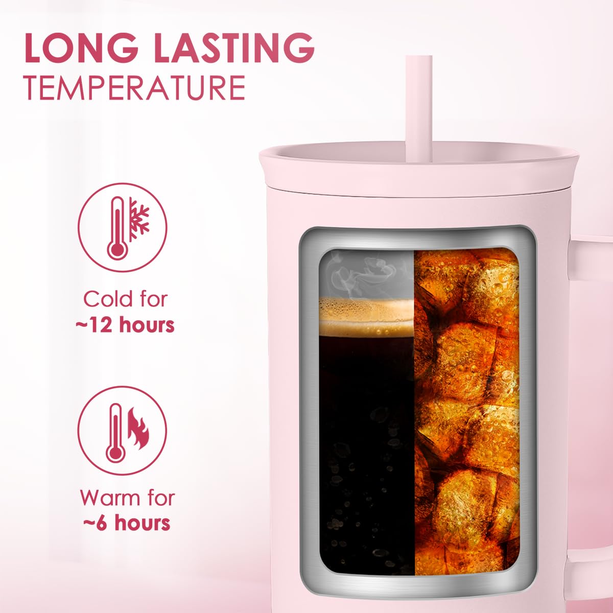 Gift for Mom - Cool Mom Club Stainless Steel Tumbler with Handle, Travel Coffee Mug for Moms - Gifts for Birthday Christmas Mothers Day, 40oz