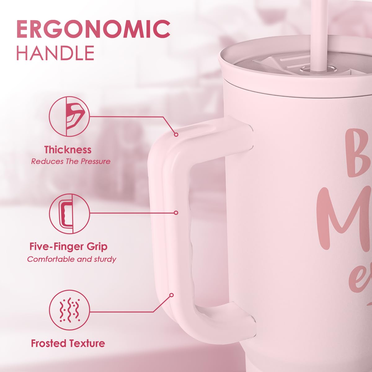 Gift for Mom - Cool Mom Club Stainless Steel Tumbler with Handle, Travel Coffee Mug for Moms - Gifts for Birthday Christmas Mothers Day, 40oz