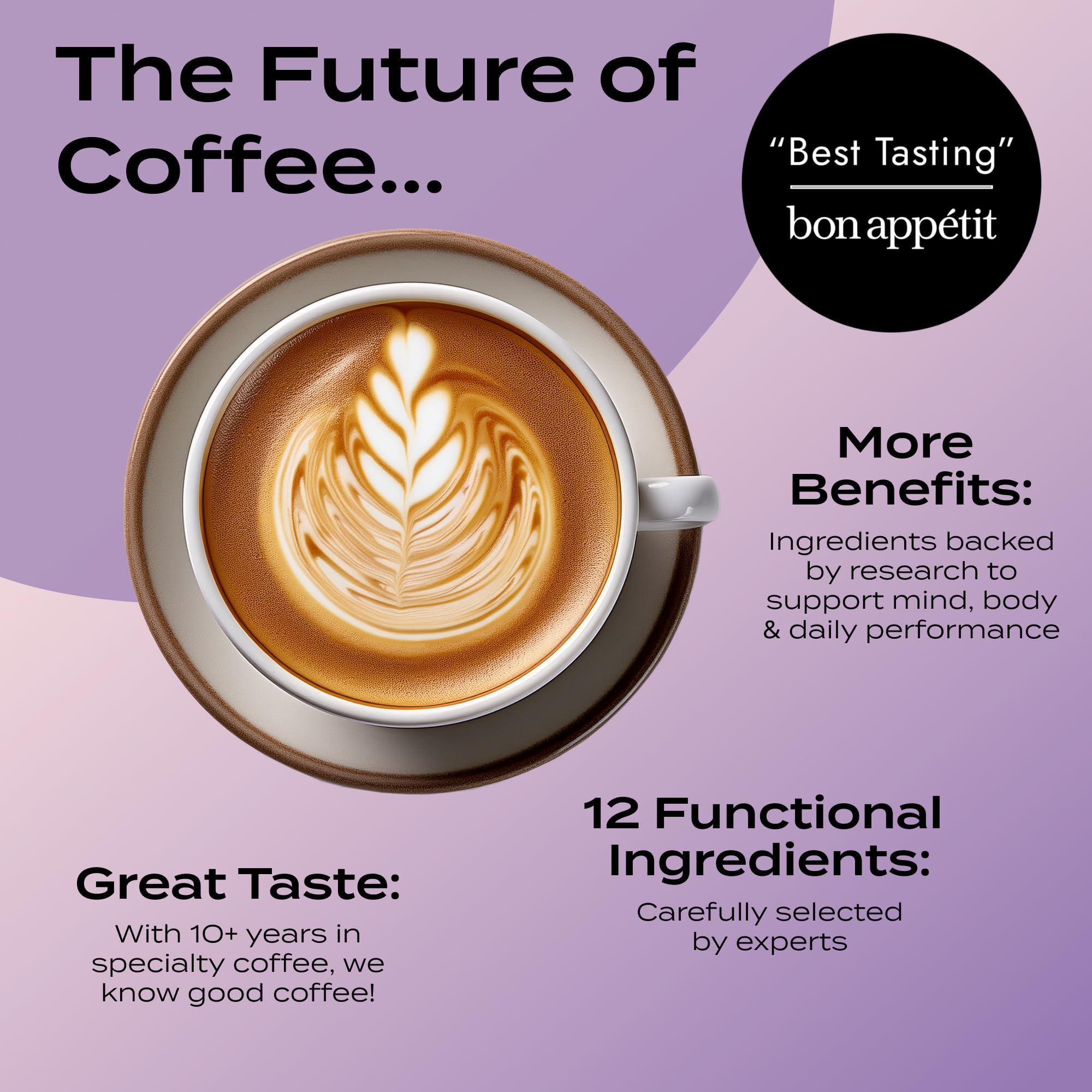 Atlas+ Mushroom Coffee Superblend– Premium Coffee with Collagen, Probiotics, D3 & B12, Lion’s Mane, Reishi, Cordyceps– for Energy, Focus, Immunity & Gut Health– 28 Servings (1 Bag)